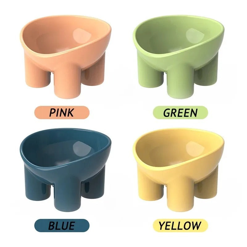 Dog Cat Bowl Elevated High Foot Small Dog Bowl Neck Protector Pet Food Water Bowl Anti-tip Pet Feeding Dessert Snack Dish Plate