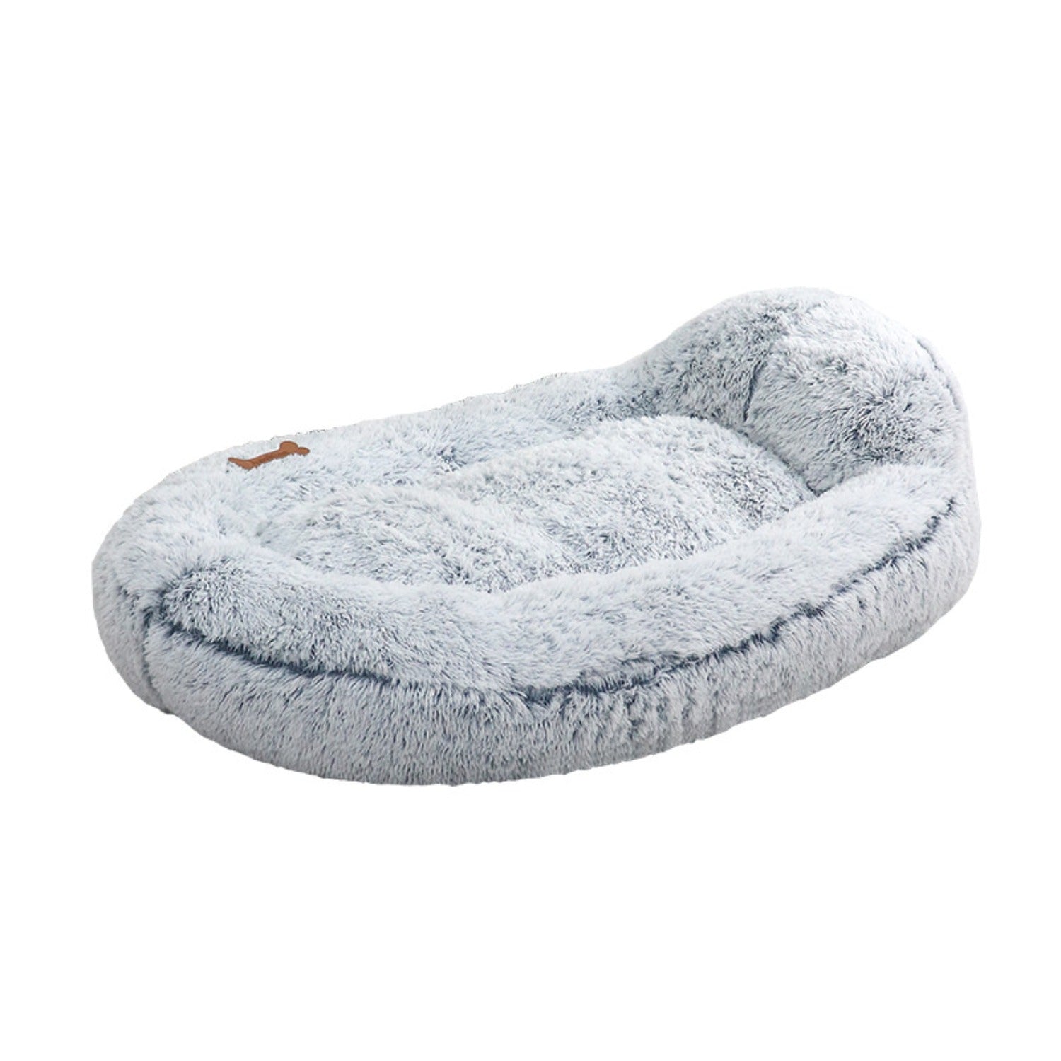 Human Dog Bed Fits You and Pets Washable Faux Fur Dog Bed for People Doze Off Napping Orthopedic Bed Grey