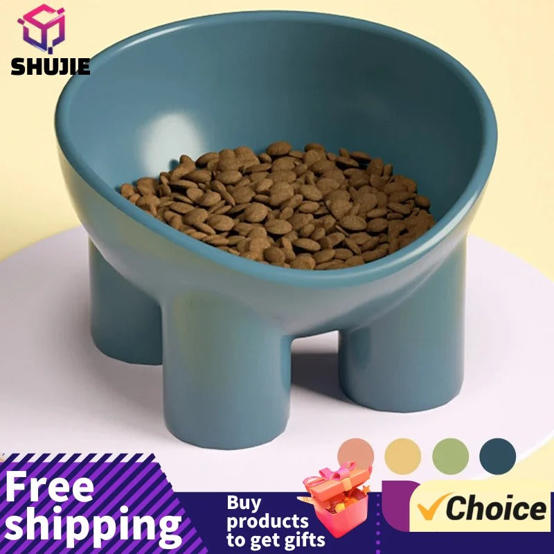 Dog Cat Bowl Elevated High Foot Small Dog Bowl Neck Protector Pet Food Water Bowl Anti-tip Pet Feeding Dessert Snack Dish Plate