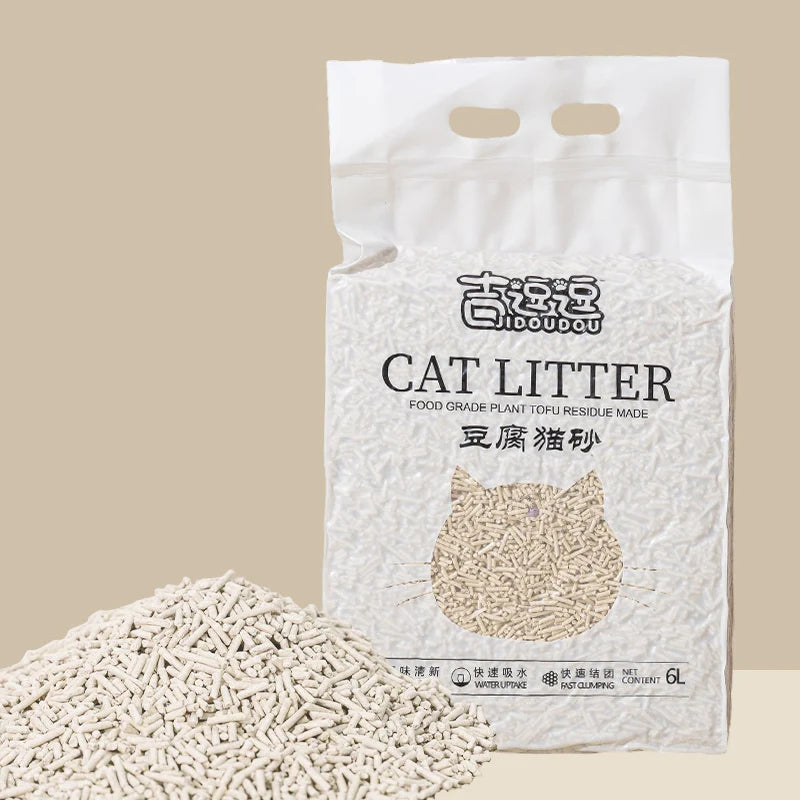 6L Tofu cat litter quickly clumping deep deodorized 2mm cat litter with fresh and natural material cat clean