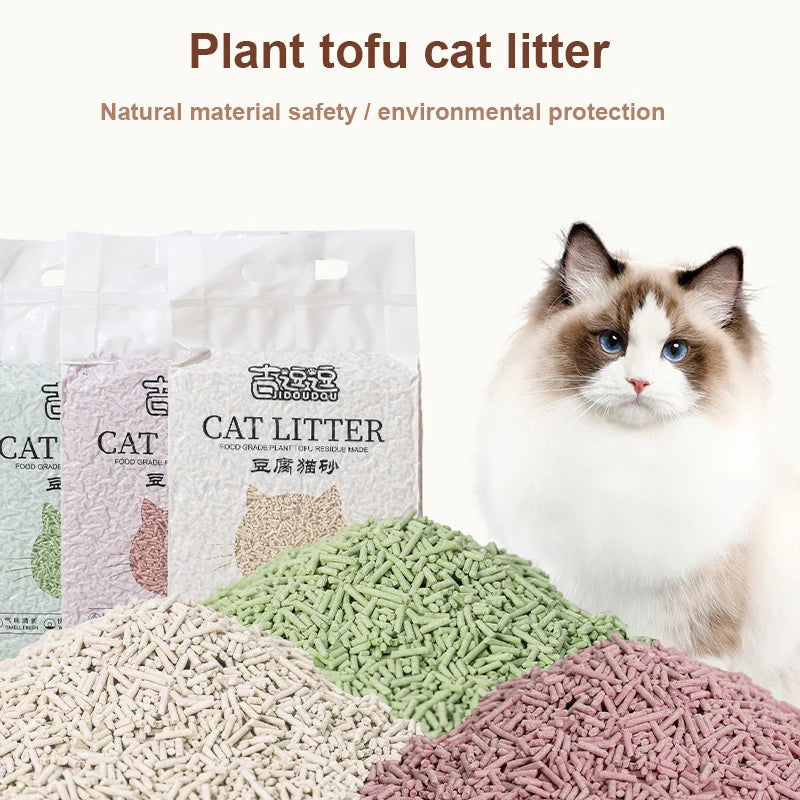 6L Tofu cat litter quickly clumping deep deodorized 2mm cat litter with fresh and natural material cat clean