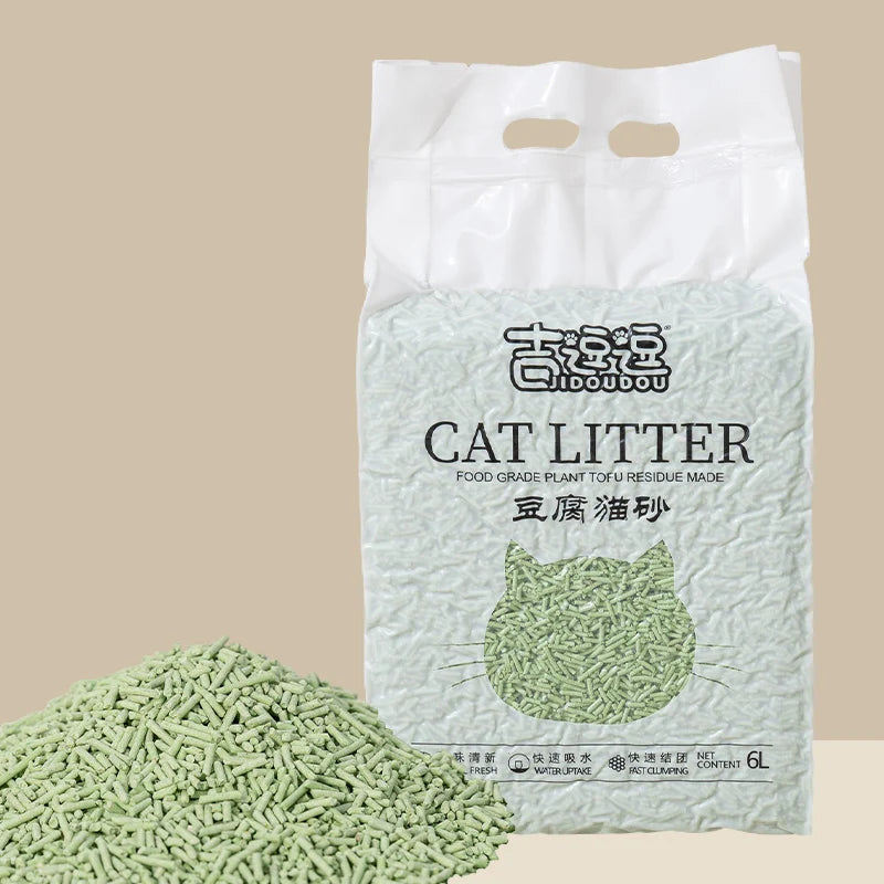 6L Tofu cat litter quickly clumping deep deodorized 2mm cat litter with fresh and natural material cat clean