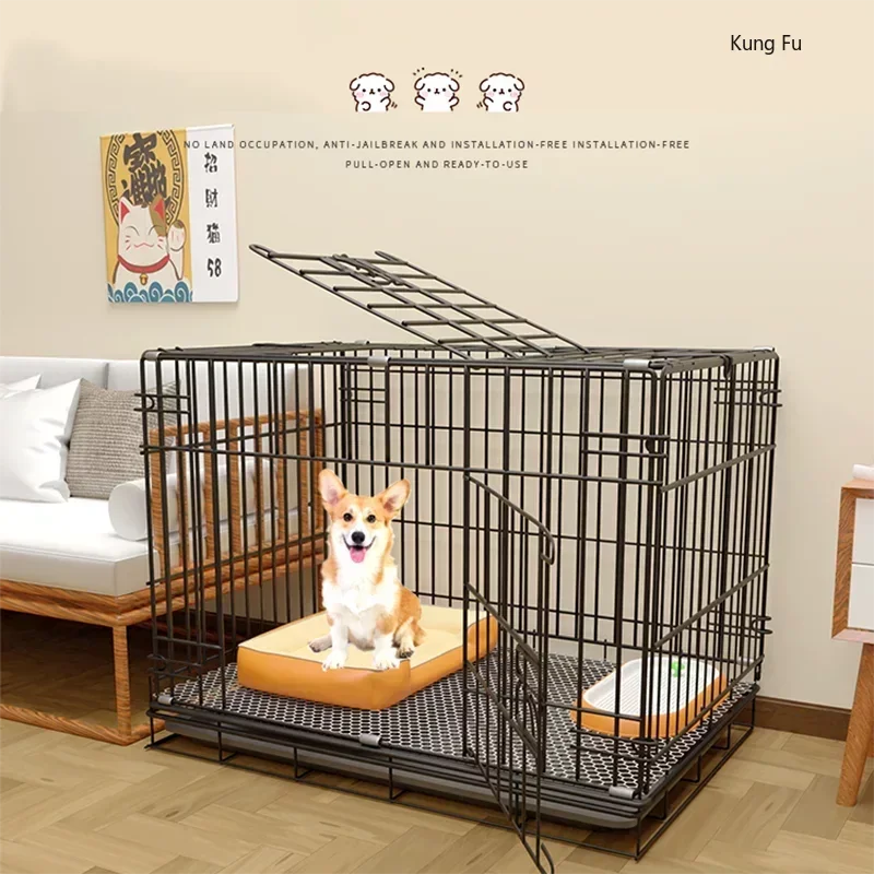 Modern Metal Dog House for Pet Shop Dog Cage Extra Large Space One-piece Foldable Simple Household Cage for Dogs and Cats