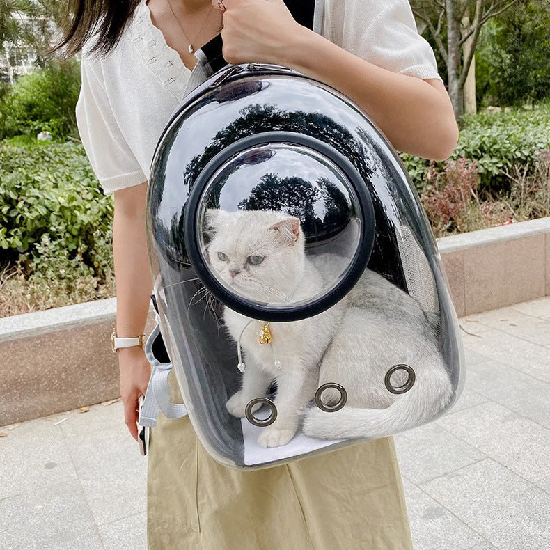 Pet cat and dog bag transparent skylight travel bag portable travel space capsule cat supplies breathable large capacity backpack