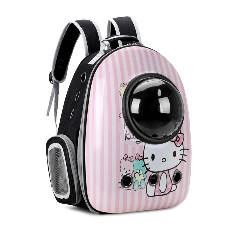 Pet cat and dog bag transparent skylight travel bag portable travel space capsule cat supplies breathable large capacity backpack