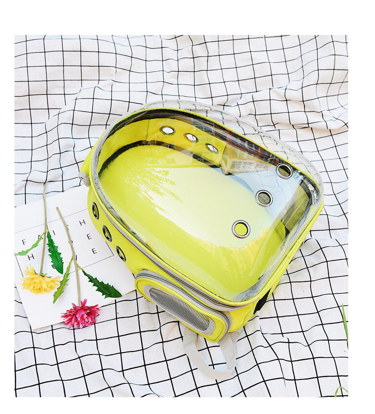 Pet cat and dog bag transparent skylight travel bag portable travel space capsule cat supplies breathable large capacity backpack